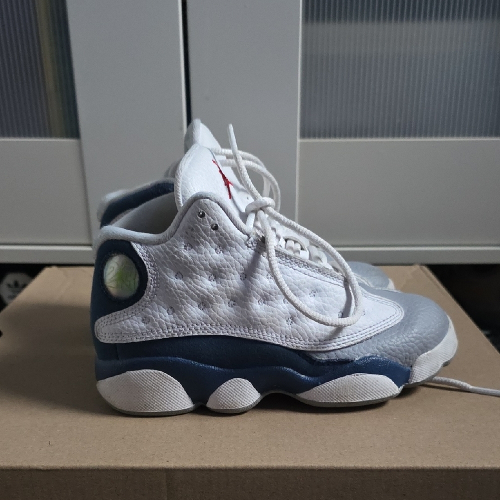 Kids White and Blue Sneakers